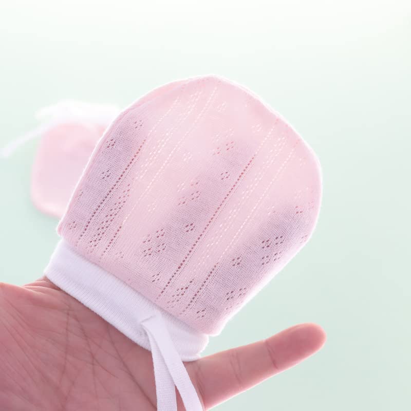 Adeimoo Cute Boys Girls Cotton No Scratch Gloves Drawstring Adjustable Mittens for Baby Infants (5 Pair Eyelet mitten) - Image 3